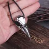 Mini Raven Skull Necklace Rostfritt stål Raven Magpie Crow Poe Steampunk Gift Idea Zombie Gift1226R