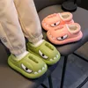 Children's cotton slippers Winter children's EVA step on poo feeling dinosaur bag for boys and girls with baby waterproof warm cotton shoes for children green