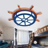 Plafondverlichting Amerikaanse creatieve cartoon boot roerlamp slaapkamer kinderkamer licht Mediterraan individualiteit zeil LED