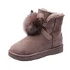 Top Boots Baby's Samma mocka Imitation Ball Snow Boots Women's Thick Velvet Inner Höjande student Söta korta bomullsskor