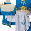 Costume da principessa Breath of the Wild da cameriera, gonne, grembiule bianco, gonne blu a maniche corte, abito Lolita, costume cosplay