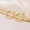 Hoop Earrings Tube Round Simple Earring For Women Stainless Steel Jewelry Lightweight 18mm/26mm