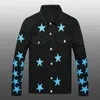 Men's Jackets Trendy Jacket Leather Star Stitching Denim For Men Fashion Ripped Button Jeans Outfit Coat Streetwear