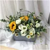 Present Wrap Gift Wrap 6st Portable Flower Box Waterproof Paper Handy Bag Kraft Handväska Wedding Rose Party Packaging för Candy Dhgarden DHPQR