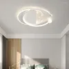 Plafondverlichting Moderne led-slaapkamerlamp Woonkamerverlichting Plafondarmatuur Stoffen kroonluchter