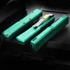Couteau de chasseur de primes vert Dessert exclusif MT, lame D2 noire, manche en aluminium 6061, couteaux tactiques automatiques de Camp EDC UT85