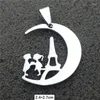 펜던트 목걸이 12 조각 문 에펠 탑 소년 소녀 스테인레스 스틸 매력 연인 커플 DIY 보석 성분 도매