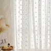 Curtain White Pompom Sheer Curtains Girls Room Romantic Elegant Vintage Lace Tulle Light Filtering Window Drapes Curtains for Bedroom 231018