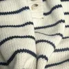 Women's Sweaters 2023 Autumn/Winter Women Vintage Versatile Half Open Neck Stripe Loose Knit