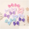 Hårtillbehör Hårtillbehör 2st/Set Sequin Gaze Hairpins For Girls Bow Glitter Colorf Bowknot Hairgrips Baby Wholesale Baby, K Dhtai