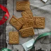 Moldes de cozimento Cortador de biscoito de Natal e Fondant Embosser Square Stamp Shapes Biscuit Mold Xmas Padrão Pastelaria Ferramentas de cozimento Decoração de bolo 231018