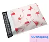 New 100pcs Fashion Pink Flamingo pattern Poly Mailers Self Seal Plastic mailing Envelope Bags wholesale