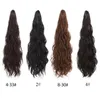 24 pouces 60 cm longue griffe en queue de cheval naturel désordre ondulé bouclés pince à cheveux en queue de cheval Extension postiche synthétique pour les femmes Y01