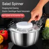 Fruit Vegetable Tools Automatic Electric Salad Spinner Food Strainers Making Tool Multifunctional Washer Dryer Mixer 231017