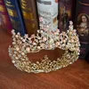 Floral Pearl Baroque Bridal Tiaras Crowns Hair Jewelry Women Headband Rhinestone Crystal Pageant Diadem Wedding Accessories Clips 2257