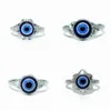whole 50pcs blue Devil's eye alloy rings mix charm punk goth gift Turkish eye women men jewelry298S
