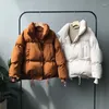 Manteau Beige en duvet pour femme, veste d'hiver en coton rembourré, Parka, vêtements matelassés, lourds et chauds, vestes de neige, manteaux marron à la mode, 2023