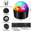 Veilleuses activées par le son, alimentées par USB, 9 couleurs, LED, lumière de fête Disco, musique, boule de cristal, avec haut-parleur
