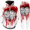 Whole-new Fashion Men Womens Horror Movie Chucky Sweatshirt Joggersの花嫁面白い3Dプリントユニセックスフーディーズパンツ％052709