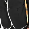 Czarne, zwykłe menu garnitury z okrągłym kołnierzem 2 -częściowy blezer z spodniami Slim Fit Wedding Tuxedo for Groundsmen Męskie ubrania modowe x090327d