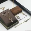Designer-Schmuck Vintage-Schlüsselkette für Frauen Doppel-G-Ohrringe für Frauen Armbandring Valentinstag-Liebhaber-Geschenk