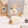 Christmas Decorations 605026Cm Big Size Dolls Decoration Short Plush Printe Santa Claus Snowman Doll For Tree Ornaments Figurine Dro Dhxaw