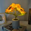 Objets décoratifs Figurines Tulipe Artificielle Tournesol Lumière Lampe de Chambre Rechargeable Nuit Créative pour Enfants Ami Anniversaire Cadeau de Vacances 231017