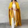 Kadın Trençkotları Alsey Miyake Pileli Gradient Coat 2023 Sonbahar Artı Boyut Bat Sleeve Sıradan Eşarp Stili Uzun Dış Ceket