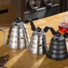 Coffee Pots 1L/1.2L Pour Over Coffee Kettle Stainless Steel Gooseneck Coffee Tea Kettle With Thermometer Rubber Handle Cloud Drip Kettle 231018