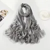 Halsdukar 5 färger vanlig lurex glitter skimmer frans viskos halsduk sjal lady hög kvalitet wrap pashmina stal bufandas muslim hijab cap