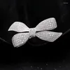 Brooches Fashion Micro Pave CZ Victorian Ribbon Bow Bowtie Bowknot Pin Women Jewelry