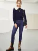 Frauen Blusen Puppe Kragen Spitze Gestrickte Pullover 2023 Frühen Herbst Kleidung Französisch Pendler Schlanke Frauen
