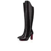 Chrstian Loubotin Red Bottoms Luxus Designer Frauen Stiefel über dem Knie rosa rote Unterseite Stiefel Dame sexy High Heels Knöchel kurze Stiefel spitze Zehen Pumps 【code ：L】 box