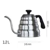 Water Bottles Coffee Kettle1L 1 2L Stainless Steel Pour Over Pot Kettle Drip with Thermometer For Home Office Cafetera 231018