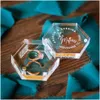 Christmas Decorations Christmas Decorations Personalised Hexagon Transparent Acrylic Jewelry Storage Custom Text Names Ring Dhgarden Dhv72