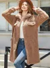 Women's Jackets Winter Long Coat Women Casual Loose Single Breasted Plush Female Fashion Solid Color Double Side Thick Fleece Overcoat