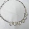 Chaînes européennes minimaliste vintage creux amour coeur collier ras du cou pour femmes femme hip hop mode bijoux 2023 cadeau