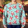 メンズパーカーの男性ソフトスウェットシャツ冬クリスマスプリントカジュアルルーズラウンドネックフーディーセーターが大きい