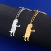 Hot selling cute cartoon small animal pendant with vertical thumb and puppy pendant personalized and minimalist stainless steel keychain