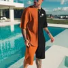 Tute da uomo T-shirt casual a maniche corte Pantaloncini da spiaggia Abbigliamento sportivo Girocollo Abbigliamento in due pezzi