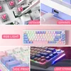 Capas de teclado mecânico 68 teclas swap pbt keycaps rgb retroiluminado com fio 2.4ghz sem fio bluetooth 60 mini teclados limão interruptor 231018