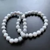 Braccialetti a maglie Bracciale in pietra howlite fatto a mano Filo bianco naturale Perline di guarigione spirituale Dropship di gioielli