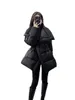 Winter Puffer Jacket Down Coat Large Lapel Down Coat Female Black Waist Temperament White Duck Down Thick Coat