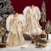 Decorações de Natal 16 "Anjo Natal Anjo Boneca Brinquedo Estatueta Enfeites de Natal Artesanato com Asa Casa Decorações de Natal Presente Festivo 231017