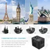 Adattatore da viaggio universale da 65 W Caricatore da viaggio all-in-one da 3,5 A con 3 porte USB e 1 caricabatterie da muro di tipo C per spina US EU UK AU