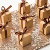 Confezione regalo 100 pezzi Scatola regalo di caramelle regalo bianco marrone sfuso con nastro bianco Scatola di bomboniere Scatola regalo di caramelle fai da te al cioccolato per matrimonio Compleanno 231017