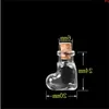 Mini bottiglie a forma di cuore Pendenti Piccolo vetro con vasetti di sughero Regali Fiala trasparente trasparente 100 pezzi buona quantità Mkixm