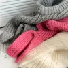 Schals Gestrickte Balaclava-Mütze für Frauen Wintet Weiche warme Wollmütze Schal Mit Kapuze Gefälschter Kragen NeckFace Protect Bonnet D571