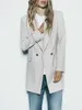 Ternos femininos 2023 outono longo blazers terno casacos casual sólido duplo breasted feminino elegante rua blazer outerwear roupas