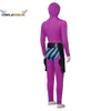 O fantasma que anda cosplay o fantasma traje roxo bodysuit com shorts máscara de olho conjunto completo super-herói cosplay macacão mencosplay